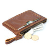 Genuine Leather Vintage Mini Coin Bag Card Holder Purse Wallet For Men