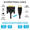 DVI to HDMI Cable 5Feet,Hdmi to DVI Cable Cord DVI D to HDMI Adapter Bi-Directional Monitor Cable for PC Laptop HDTV Porjector