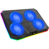 Gaming RGB Laptop Cooling Pad Notebook Cooler Light-Weight 12-17 Inch 4 Quiet Cooling Fans Ergonomic Comfort HV-F2076, Blue
