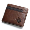 Vintage Genuine Leather 11 Card Slots Coin Bag Trifold Wallet For Men