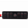 6 Gang 12V-24V Car Switch Panel With Voltmeter Red LED Display For Car RV Boat Yacht Marine
