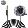 PULUZ PU3046 Lavalier Micrphone Portable 6M 3.5mm Jack Microphone Clip-on Wired Condenser Light Lapel Microphone for Recording Speech Live Video (6M)