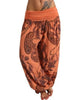 Women Casual Loose Floral Print High Waist Wide Leg Yoga Pants