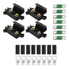 Pack of 4 Universal Car Yacht 1-In-1-Out 12/24V Fuse Block Trucks Power Distribution Panel Board Fuses Holder Box Automotive 40A