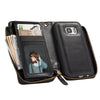 Samsung Galaxy S7 Multifunctional Detachable Zipper Wallet Pocket Bracket PU Leather Case