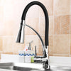 LED Kitchen Faucet Black Chrome Plated Cold Hot Pull Out Spray Faucet Mixer Taps