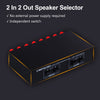 2 in 2 Out Speaker Selector Switch Audio Signal Switcher Power Audio Receiver Splitter Box