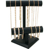 Double T Bar Black Leatherette Display Jewelry Stand