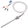 2M NPT 1/4"inch (6X50MM) Pipe Thread PT100 Temperature Sensor Probe 3 Wire Temperature Controller (-200~250℃) Waterproof and Antirust 304 Stainless Steel Thermocouple MT-2258PA-1/4