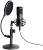 USB Streaming Podcast PC Microphone,  Professional 192kHz/24bit Studio Cardioid Condenser Mic Kit