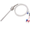 2M NPT 1/4"inch (6X50MM) Pipe Thread PT100 Temperature Sensor Probe 3 Wire Temperature Controller (-200~250℃) Waterproof and Antirust 304 Stainless Steel Thermocouple MT-2258PA-1/4