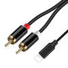 2-Male RCA Audio Aux Cable for iPhone Stereo Y Splitter Cord Jack Adapter Compatible with iPhone iPod iPad
