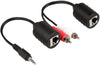Stereo DC3.5mm Stereo and RCA Red White Audio Signal Balun Over Cat5/6 Cable