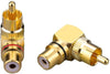 RCA Right Angle Adapter - 90° Female to Male Gold-Plated Connector for Wall Mounted TV as Space Saver (6)