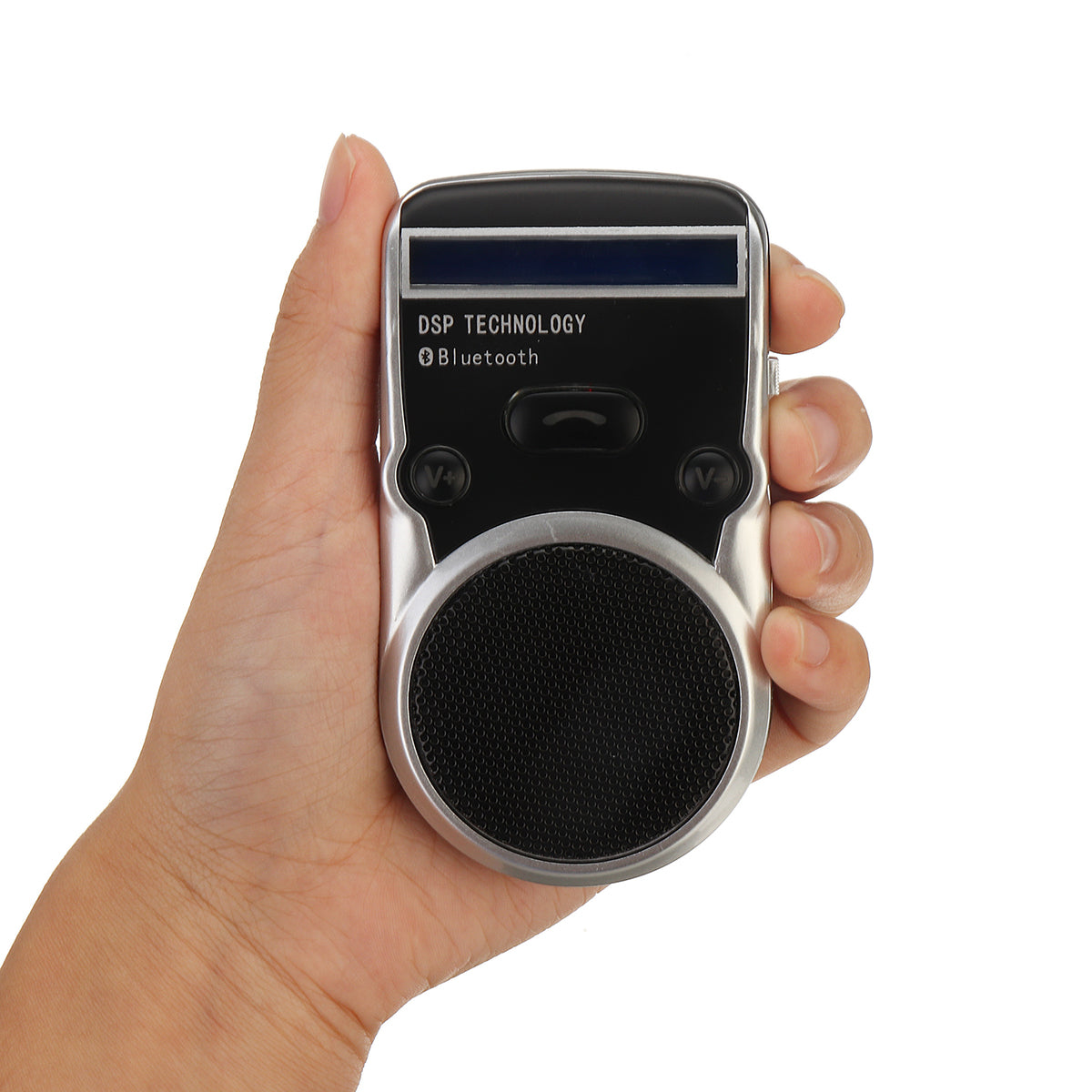 DC 5V Portable Lightweight LED Stereo Speaker Solar Powered Wireless Bluetooth Hands Free Car Kit