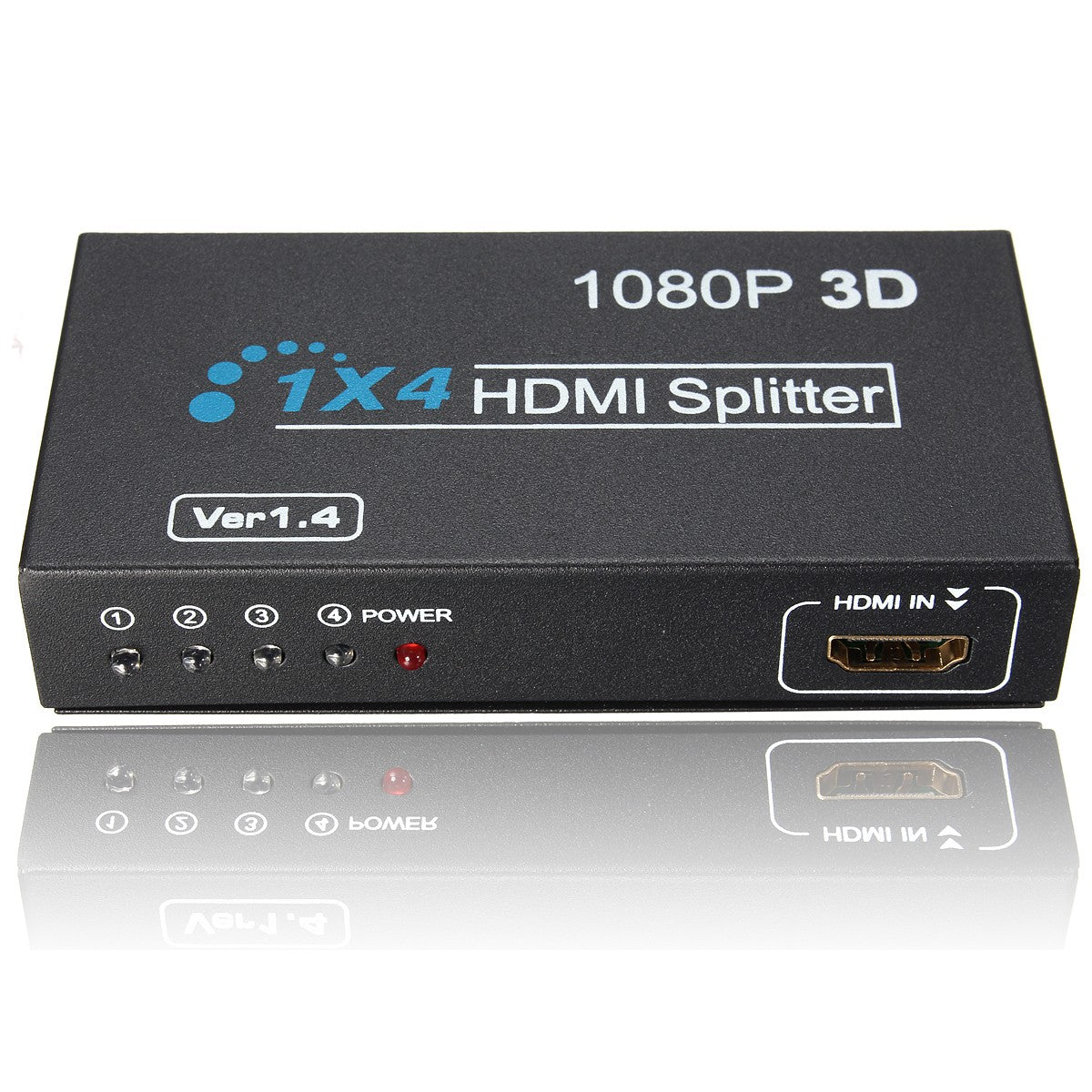 1 In 4 OUT HD 1080P 3D 1.4 HD Splitter Duplicator Amplifier Switch AC Adapter