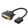 Ugreen DVI to HDMI Adapter Bidirectional DVI-D 24+1 Male to HDMI Female Cable Connector Converter Video Adapter for HDTV Projector HDMI to DVI