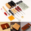 13pcs Wood Handle Leather Craft Tools Kit Leather Hand Sewing Tool Punch Cutter DIY Set