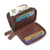 Men Vintage Genuine Leather 4 Card Slot Wallet Solid Coin Purse