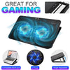 Laptop Cooling Pad,  Gaming Laptop Cooler Stand with Quiet Cooling Big Fans, Stand Height Adjustable, Dual USB Ports for 11 to 15.6'' Notebook, Fit for Apple/Macbook/Air/Pro/Microsoft