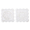 Moon Cake Mooncake Decoration Mold Mould Flowers Square 4 Stamps Pastry DIY Baking Mold