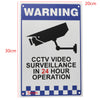 CCTV Warning Sign Sticker Security Video Surveillance Camera Safety Sign Reflactive Metal