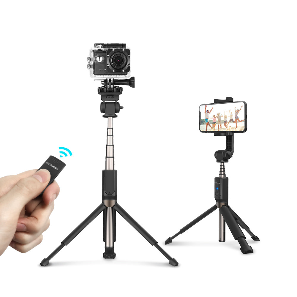 BlitzWolf BW-BS5 Extended Multi-angle Bluetooth Tripod Selfie Stick for Smartphones Sports Camera