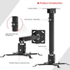 4 in 1 Projector Mount,Universial Wall or Ceiling Mount/Bracket with Extendable Arm and Adjustable 15° Angle