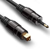 (10 Feet) 24K Gold Plated Toslink to Mini Toslink Digital Optical S/PDIF Audio Cable with Metal Connectors & Strain-Relief PVC Jacket