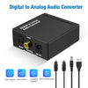 Optical Digital to Analog Audio Converter Adapter RCA L/R with Fiber Cable