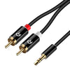 3.5mm to 2-Male RCA Adapter Audio Stereo Cable, 6 Feet