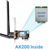 AX 3000Mbps Wireless WiFi 6 PCIe Card for PC, Bluetooth 5.0, AX200 Module Inside, 2402Mbps+574Mbps WiFi 6 Speed, Bluetooth 5.0/4.2/4.0, 802.11ax/ac/a/b/g/n, Windows 10 64-bit Only