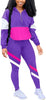Women Casual Tracksuit 2 Piece Zip Top Jacket and Elastic Waistband Pant Women Windbreaker Tracksuit Sets