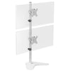 White Dual LCD Monitor Vertical Stand Mount, Fits 2 Ultrawides up to 34"