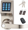 Digital Door Lock,Unlock with Remote Control, M1 Card, Code and Key,Handle Direction Reversible