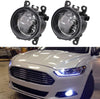 Fog Light Lamp Replacement for 2012-2014 Ford Focus Front Driver & Passenger Side Fog Bumper LED Lamp Assembly w/ 55W H11 Halogen Bulbs Bracket Wiring Harness Kit - Replace 4F9Z-15200-AA, 88358