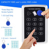 Door Access Control System, 125KHz RFID EM ID Stand-Alone Password Keypad + 5PCS RFID Key Fobs Keychains for Entry Home Security Access Controller