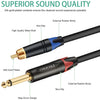 1/4 to RCA Cable, Dual 1/4 inch TS to Dual RCA Stereo Interconnect Cable - 3M