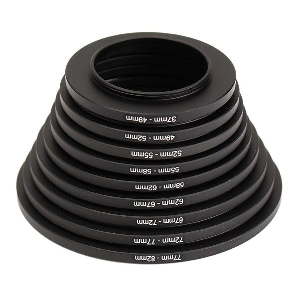 9X Step Up 37-82mm + 9X Step Down 82-37mm Rings Filter Stepping Adapter