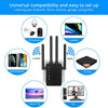 Wifi Range Extender, 1200Mbps Signal Booster Repeater Cover up to 2500 Sq.Ft, 2.4 & 5Ghz Dual Band Wifi Extender, 4 Antennas 360° Full Coverage Wireless Internet Amplifier for Smart Home Devices