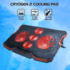 ENHANCE Cryogen Gaming Laptop Cooling Pad - Fits 17 In. Computer , PS4 - Adjustable Laptop Cooling Stand with 5 Quiet Cooler Fans , 2 USB Ports and LED Lighting - Slim Portable Design 2500 RPM (Red)