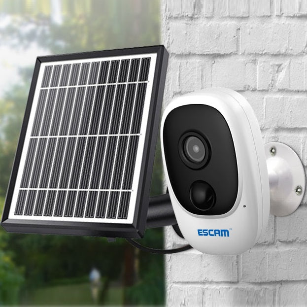 ESCAM G08 1080P Wireless Battery Rechargeable PIR IP Camera Solar Panel Audio Card Cloud Storage Security Video Recorder