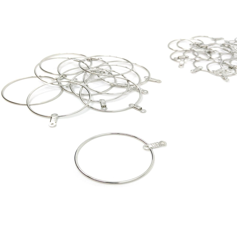 Blue Moon Beads Silver Metal Hoop Earrings for Jewelry Making, 38 Piece 