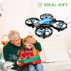 V8 Mini Drone, Suitable for Children and Beginners, 3 Batteries and Storage Bag， Height Hold, Headless Mode, 3D Flip and Auto Hover, Blue