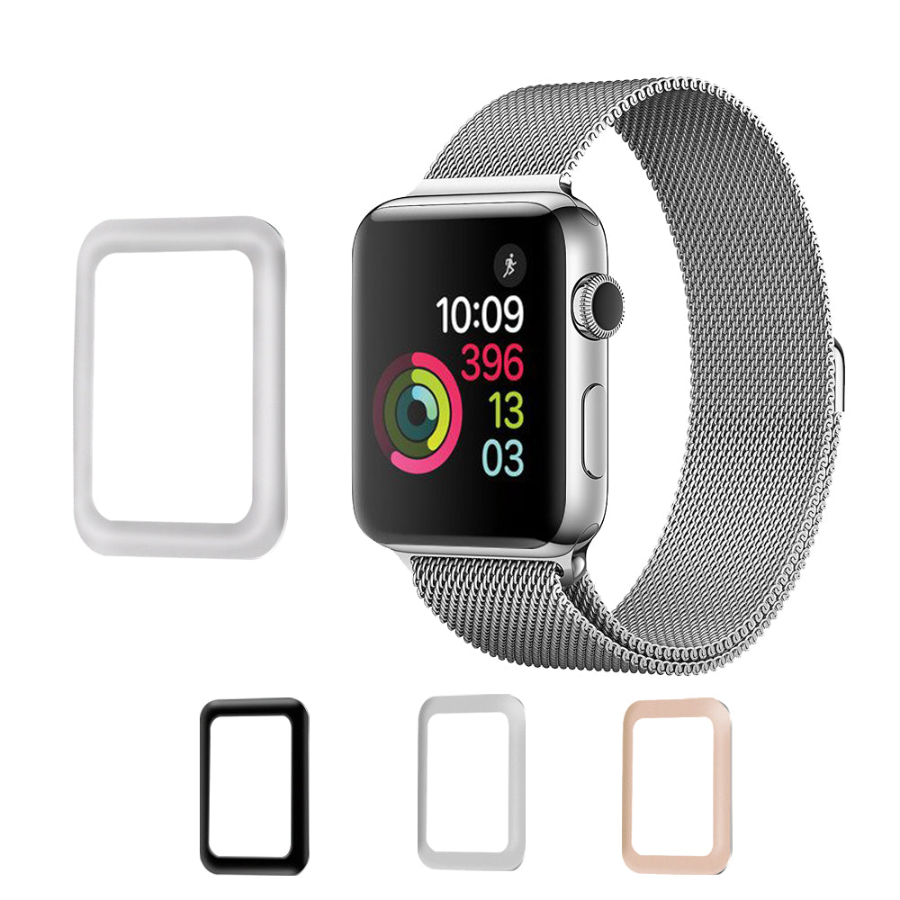 Aluminum Alloy Edge 0.2mm Tempered Glass Screen Protector Film for Apple Watch Series 3 42mm