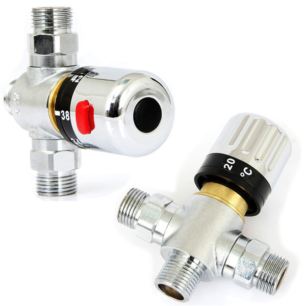 Copper Thermostatic Mixer Mixing Hot/Cold Water Shower Solar Water Heater Valve