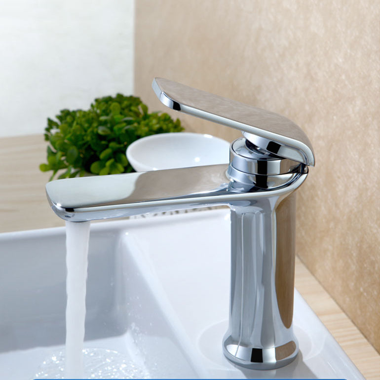 Simple Hot & Cold Single Handle Water Faucet Bathroom Basin Sink Mixer Tap Deck Mount 4 Colors
