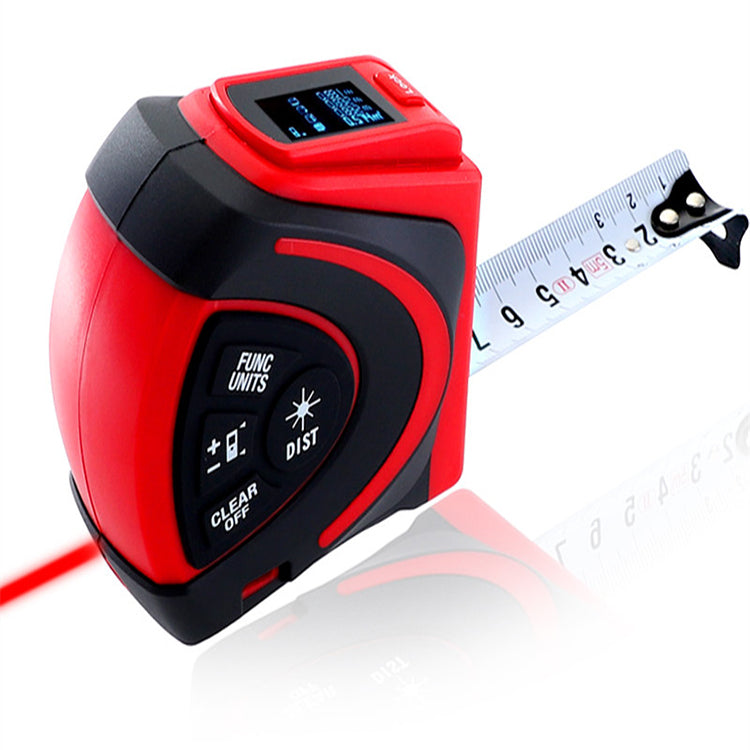 Laser Digital Tape Measure 30M Range Finder With 5M Measuring Tape LED Laser Distance Meter