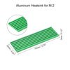 Aluminum Heatsink Kit 70 X 22 X 3Mm Green with Two Silicone Thermal Pads for M.2, for 2280 SSD