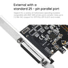 Computer Component Adapter AX99100 Chip Pcie Parallel Port Card PCI-E to Parallel Port Card 25Pin Printer Expansion Card